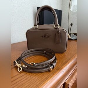 NWOT Coach Mini Leather Satchel- Dark Stone